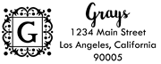 Storybook Inverted Square Letter G Monogram Stamp Sample